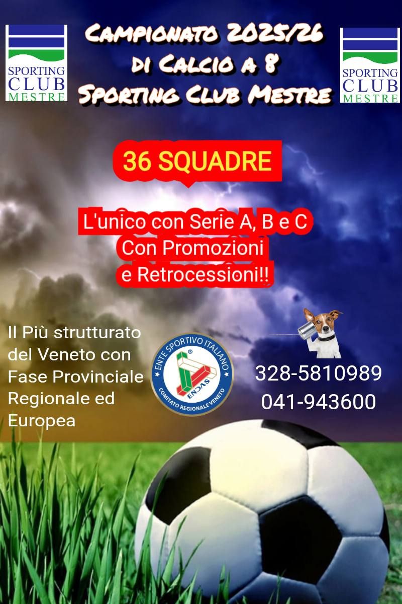 VOLANTINO CAMPIONATO CALCIO A 8 STAGIONE SPORTIVA 2025/26